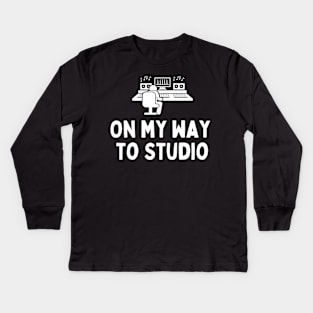 on my way to studio Kids Long Sleeve T-Shirt